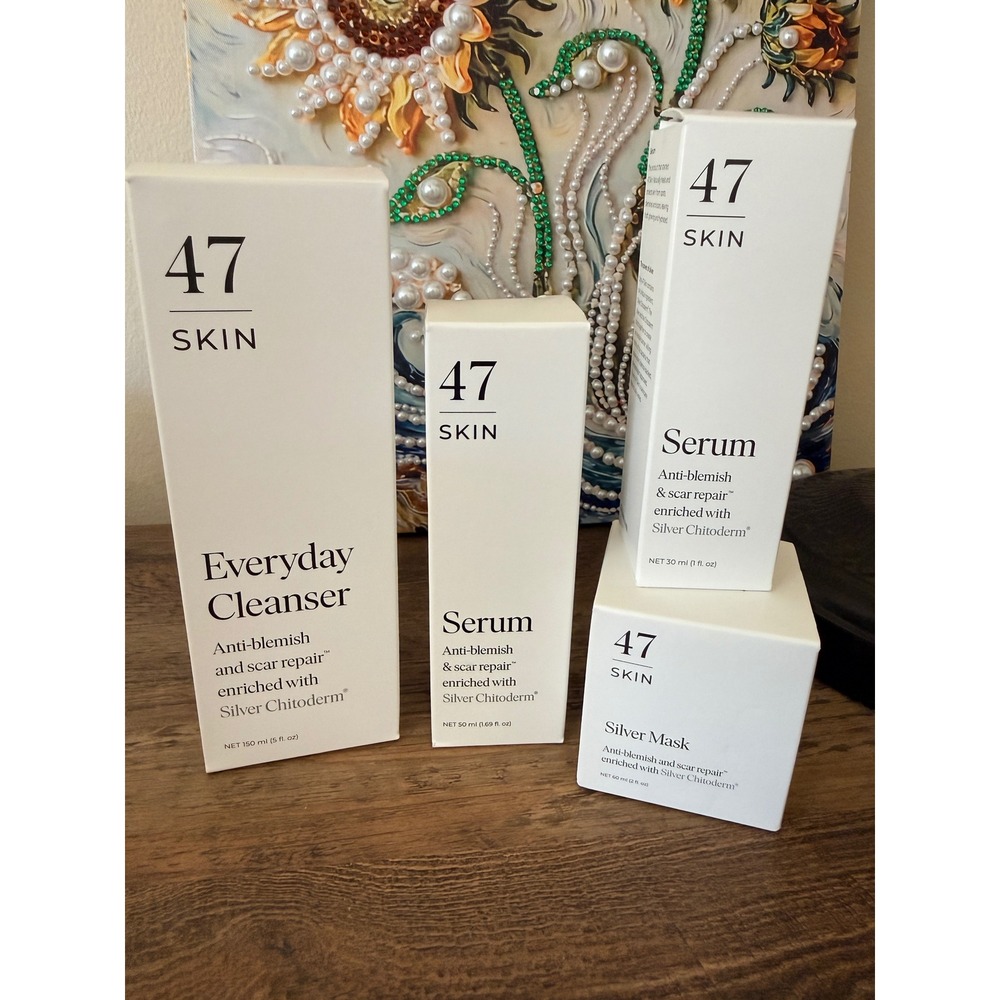 47 Skin Anti-Blemish Scar Repair Set Cleanser Serums Mask Silver Chitoderm